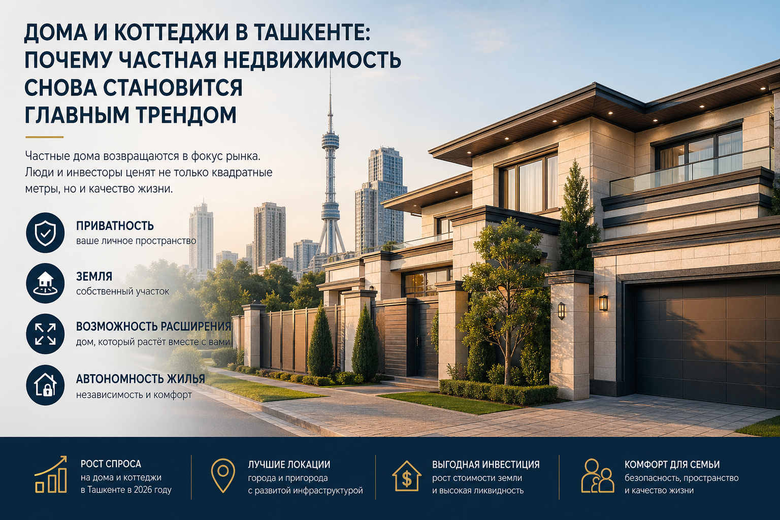 Houses and cottages in Tashkent: why private real estate is becoming the leading trend again