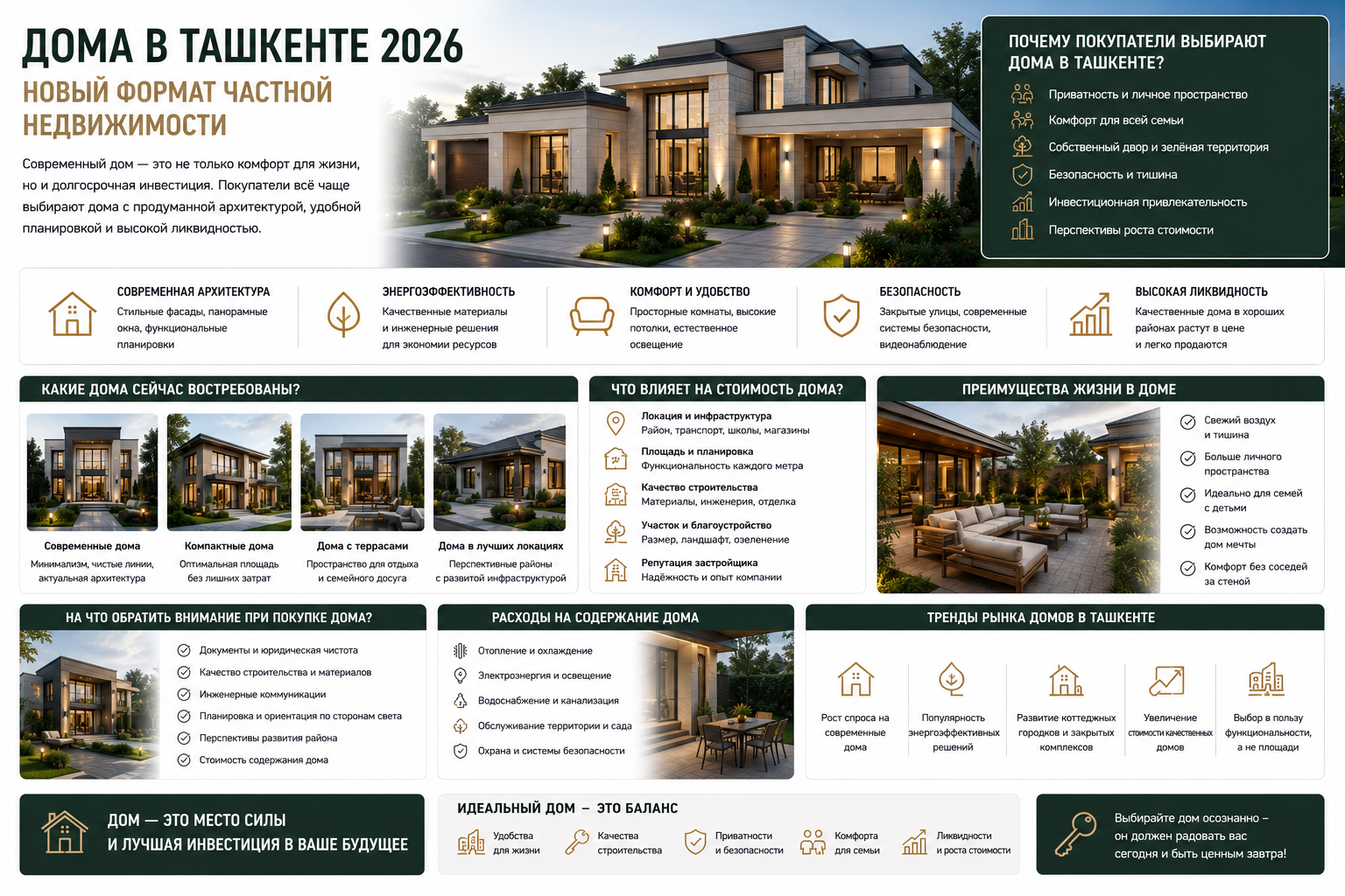 Дома в Ташкенте 2026: почему «дом с инвестиционной логикой» становится новым форматом частной недвижимости